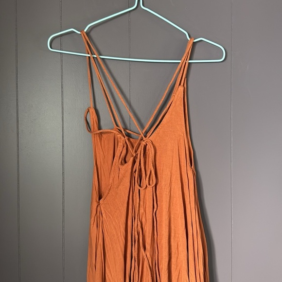 Free People Beach Orange Women's Layered Maxi Dress Size Small - Picture 5 of 6